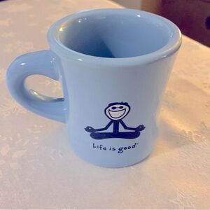 Life Is Good Light Blue Mug with Meditating Figure No Chups